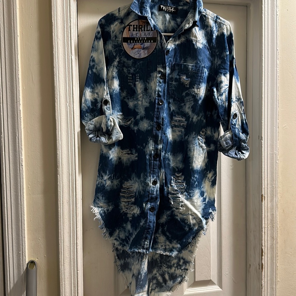 Long denim cover up